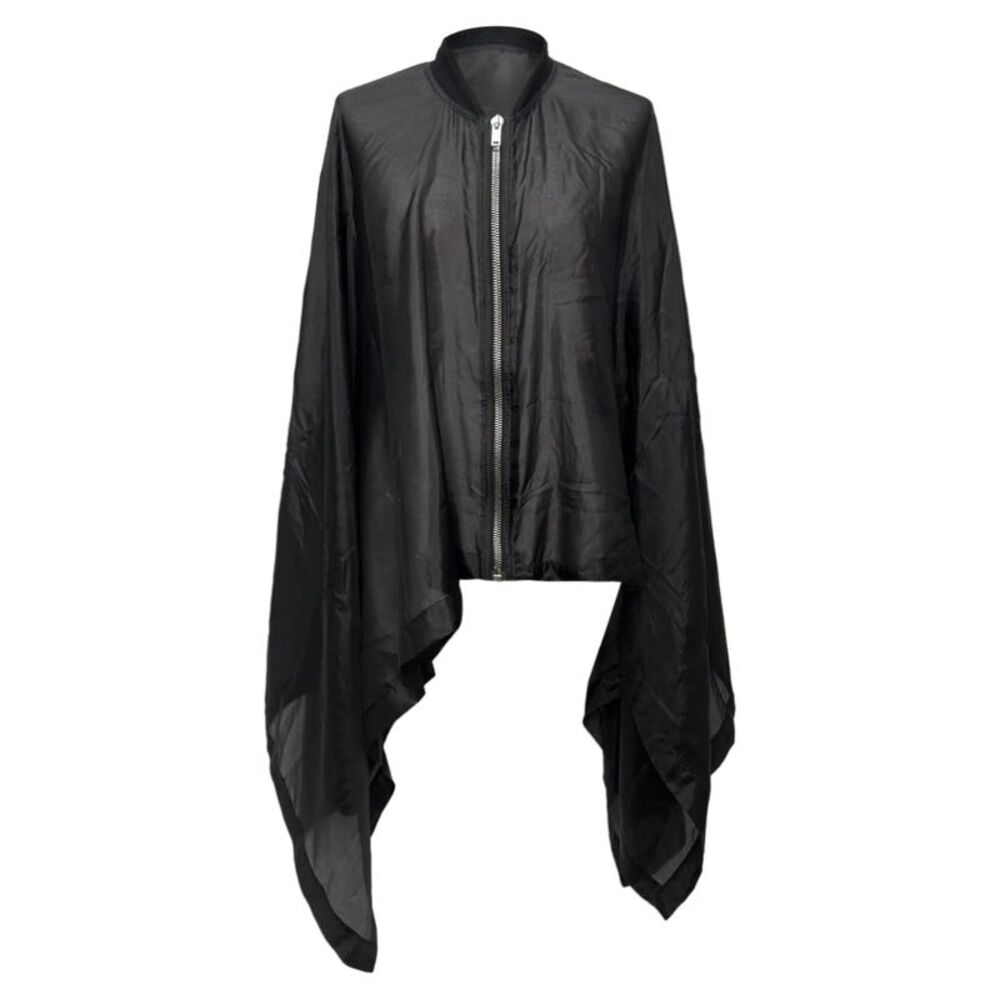 Rick Owens Zip Poncho in Black Silk